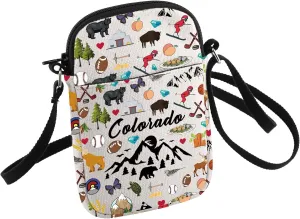 HOLLP Colorado Souvenir Crossbody Bag Colorado Lover Gift Colorado Travel Small Sling Backpack Colorado Mountain Gift