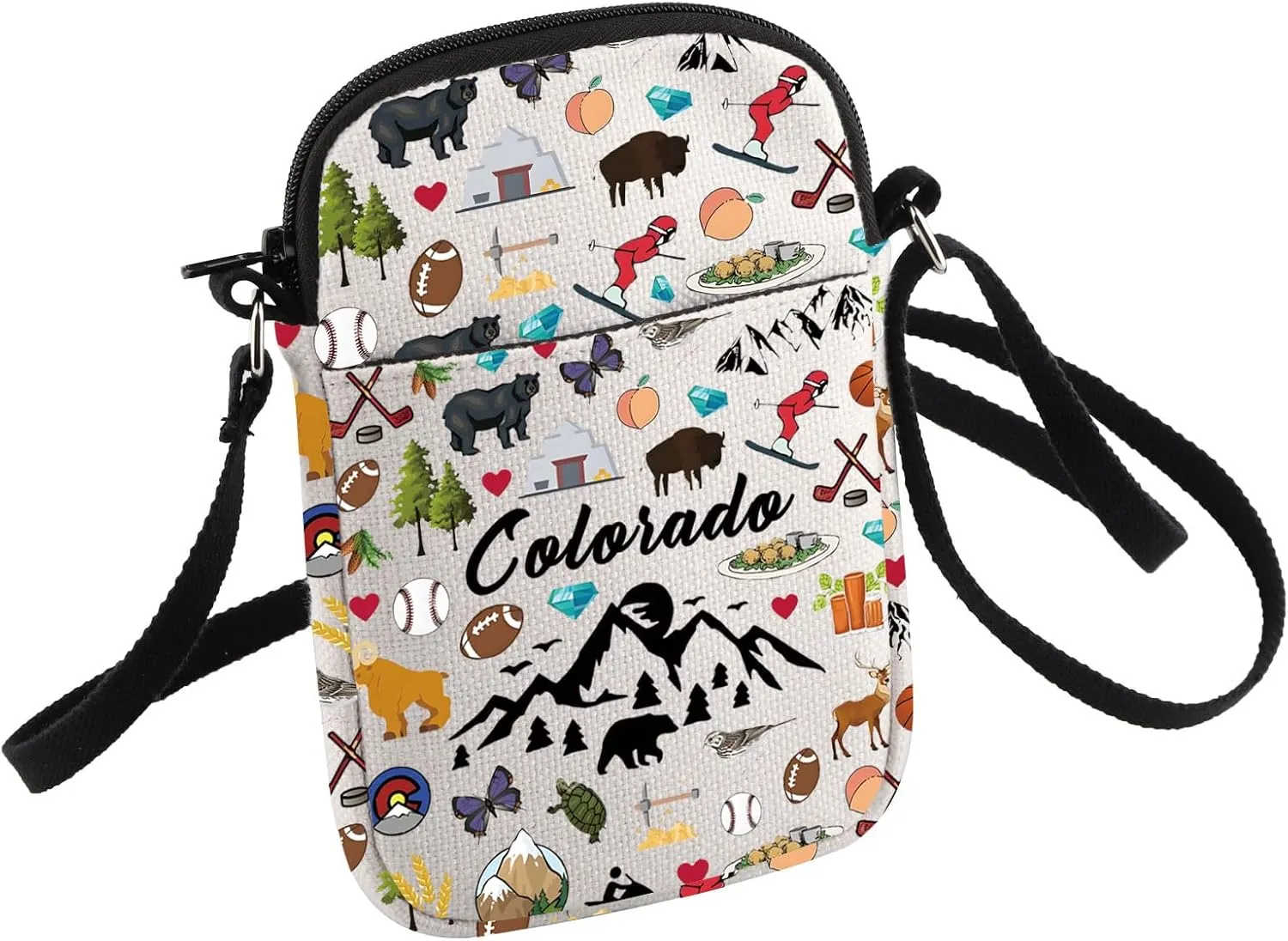 HOLLP Colorado Souvenir Crossbody Bag Colorado Lover Gift Colorado Travel Small Sling Backpack Colorado Mountain Gift