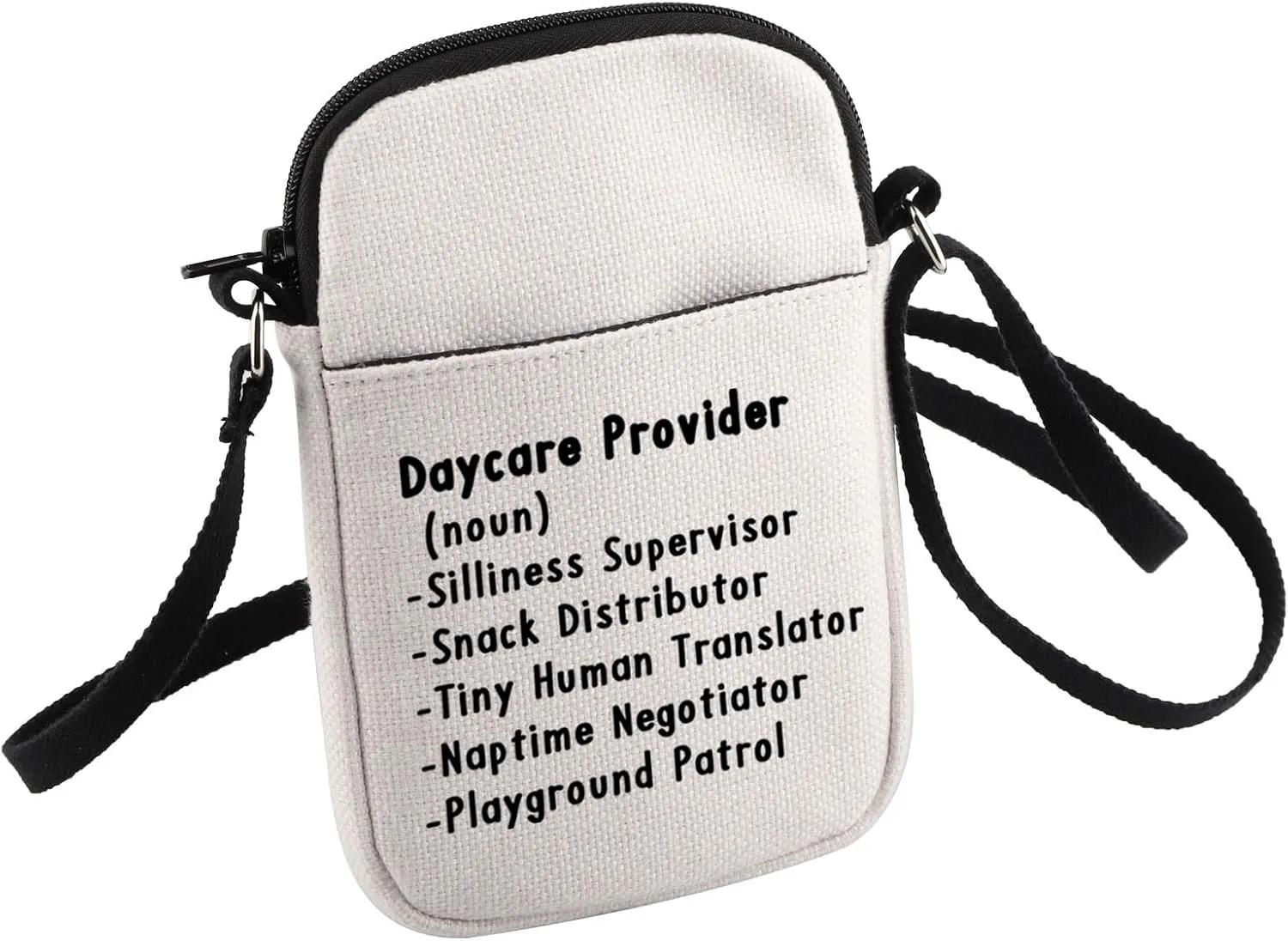 HOLLP Daycare Teacher Crossbody Bag Early Educators Gift Silliness Supervisor Snack Distributor Canvas Small Sling Bag