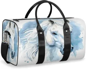 Horse Animal Travel Duffle Bag, Sports Gym Bags for Women Men, Carry On Weekender Overnight Workout Airplane Trips Bag