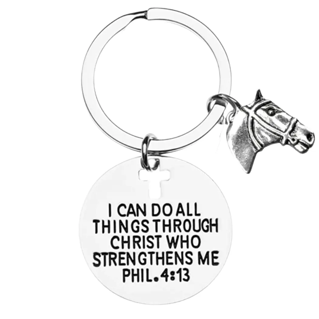 Horse Keychain - Pick Motivational Phrase