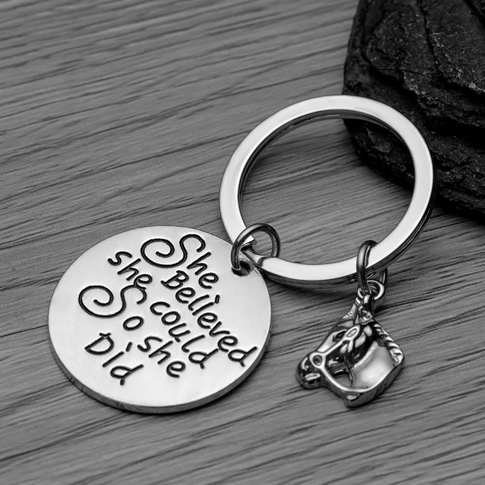 Horse Keychain - Pick Motivational Phrase