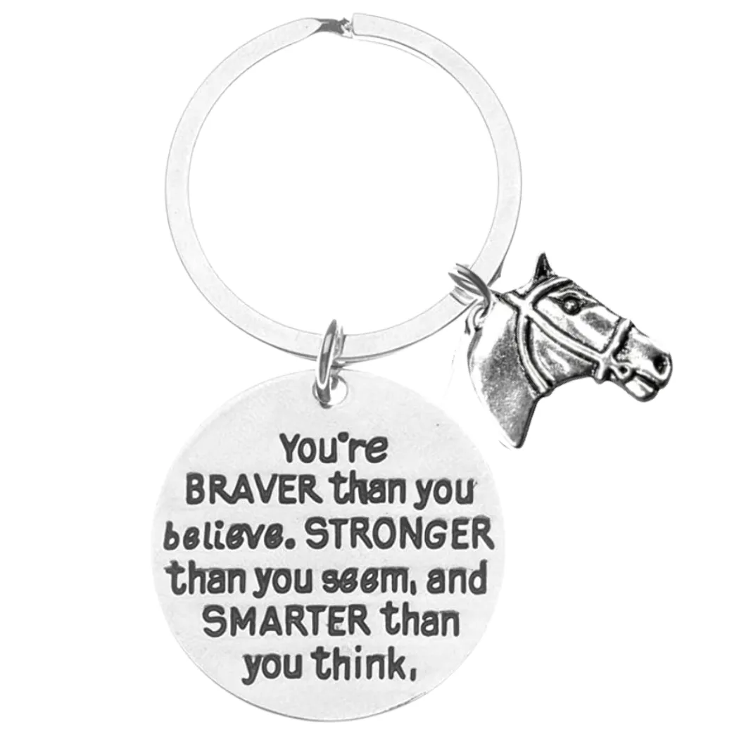 Horse Keychain - Pick Motivational Phrase