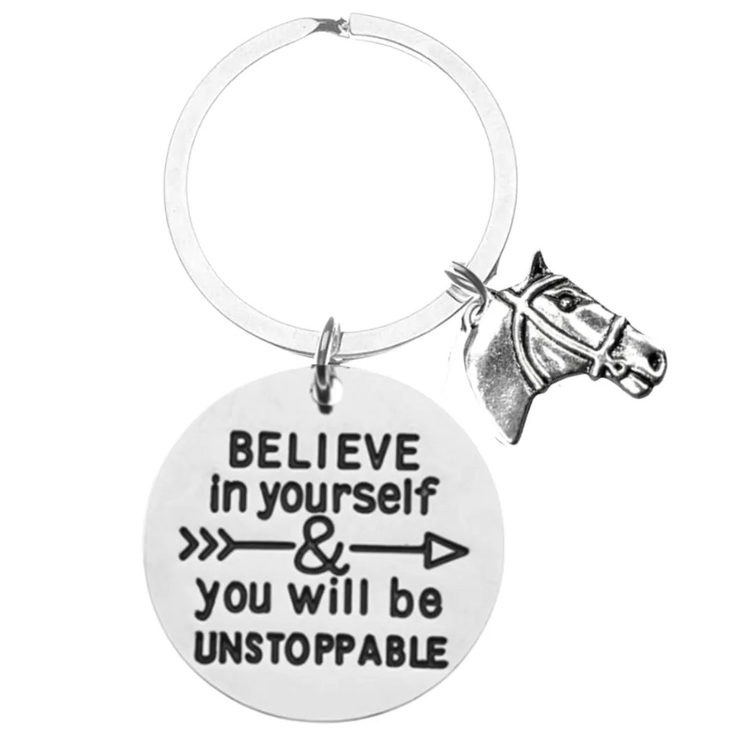 Horse Keychain - Pick Motivational Phrase