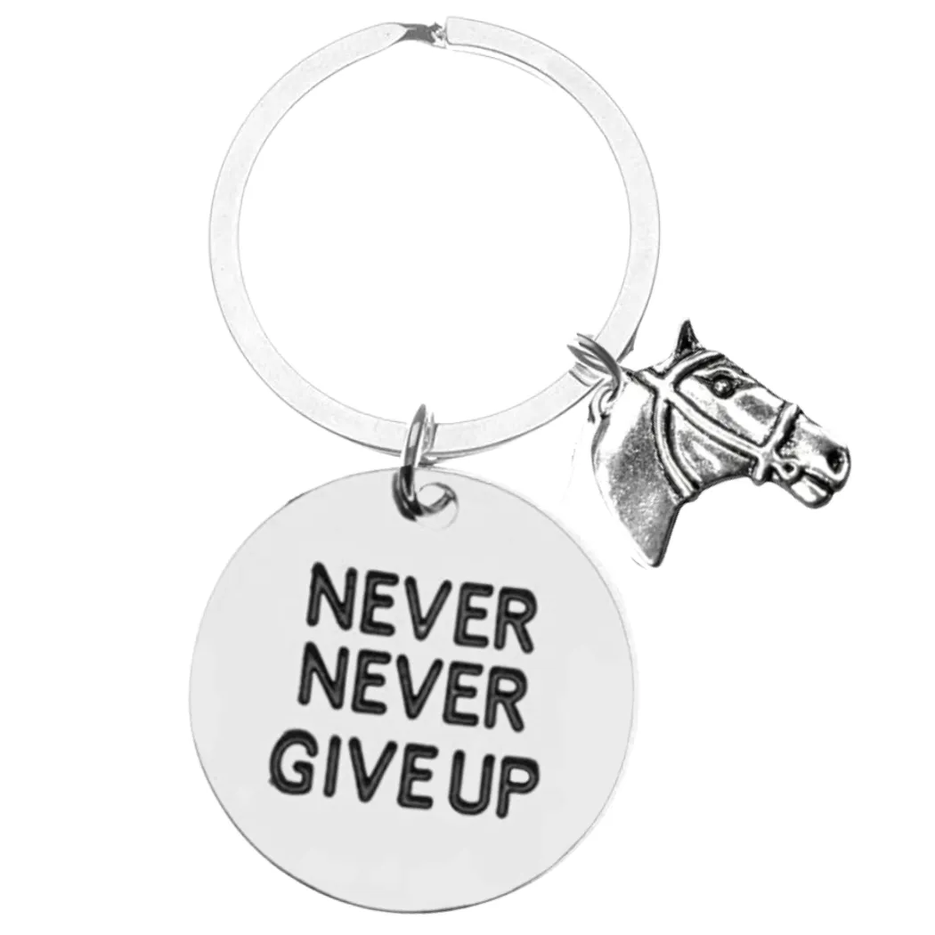 Horse Keychain - Pick Motivational Phrase