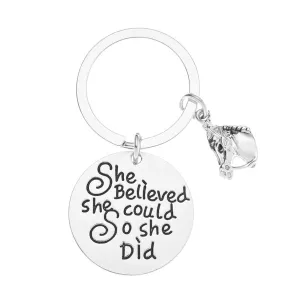 Horse Keychain - Pick Motivational Phrase