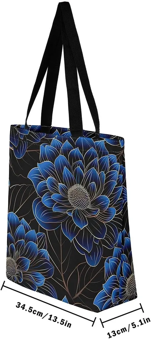 Horses Canvas Tote Bag,Southwestern Native Aztec Handbag Bohemian Dream Catchers Geometry Shoulder Bag