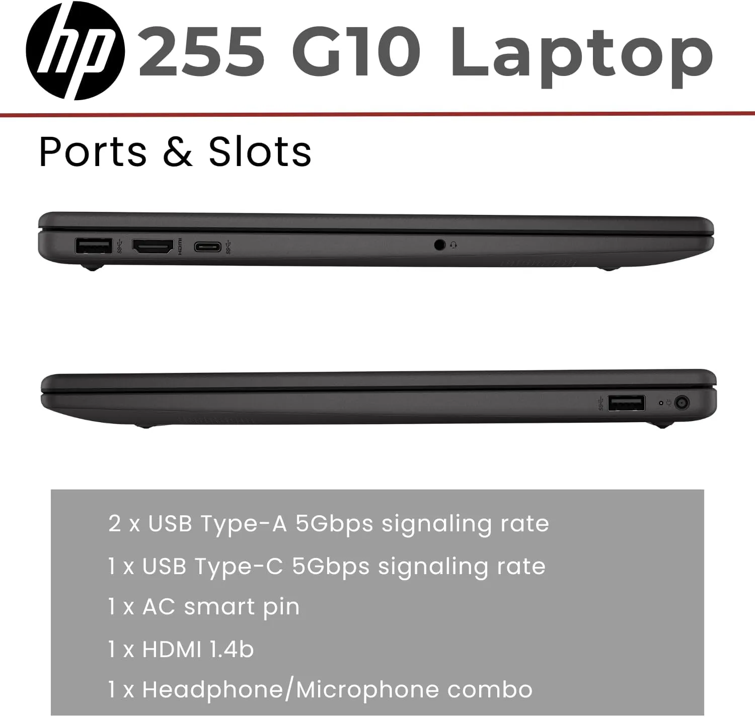 HP 255 G10 15.6" FHD Business Laptop, AMD Ryzen 7 7730U, 16GB RAM, 512GB PCIe SSD, Numeric Keypad, Webcam, Wi-Fi 6, HDMI, Windows 11 Pro, Black