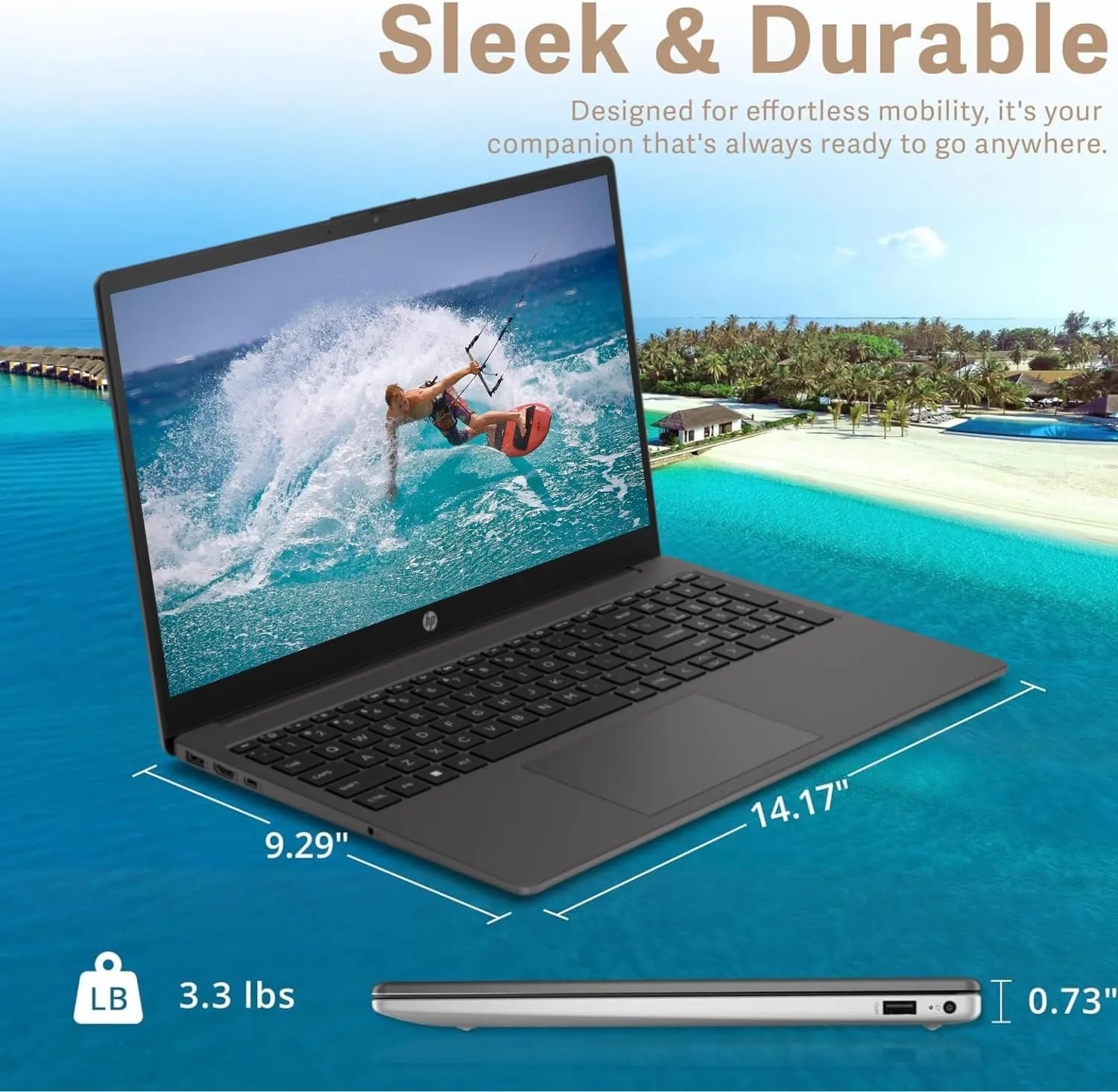HP 255 G10 Business Laptop, 15.6" FHD Display, AMD Ryzen 5 7530U, 32GB RAM, 1TB PCIe SSD, Numeric Keypad, Webcam, HDMI, Wi-Fi 6, Windows 11 Pro, Grey