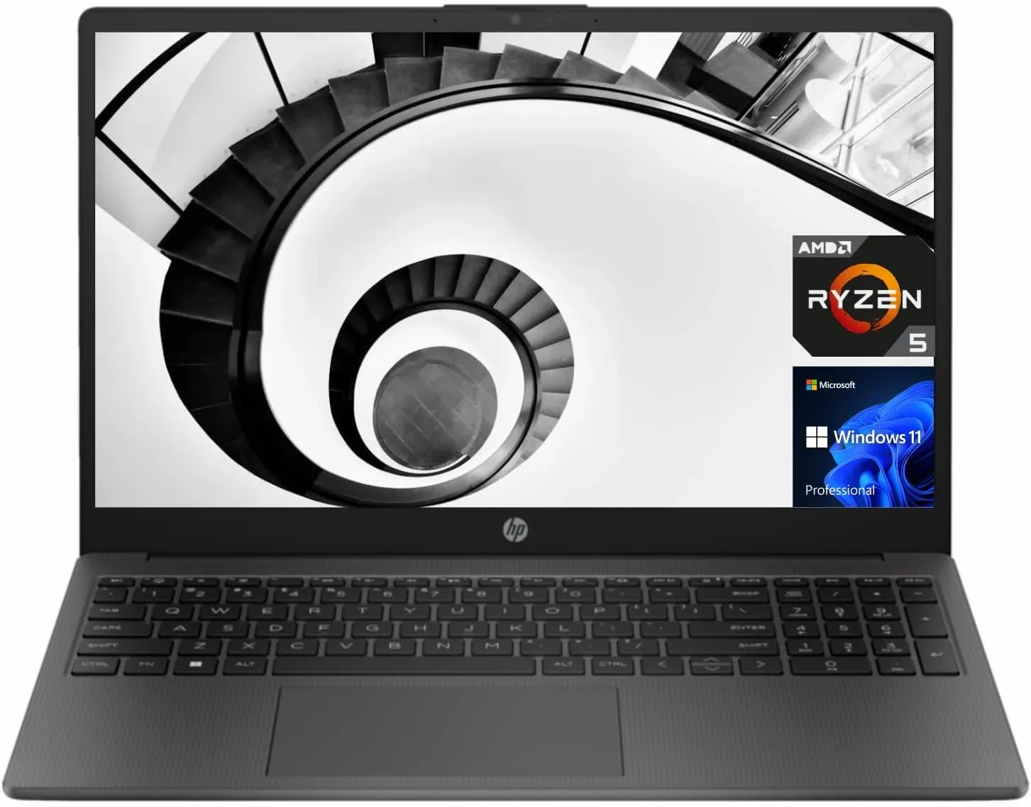 HP 255 G10 Business Laptop, 15.6" FHD Display, AMD Ryzen 5 7530U, 32GB RAM, 1TB PCIe SSD, Numeric Keypad, Webcam, HDMI, Wi-Fi 6, Windows 11 Pro, Grey