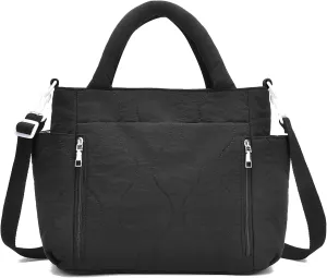 I IHAYNER Puffer Tote Bag for Women Lightweight Top Handle Handbag Large Shoulder Bag with Zipper for Travel Work