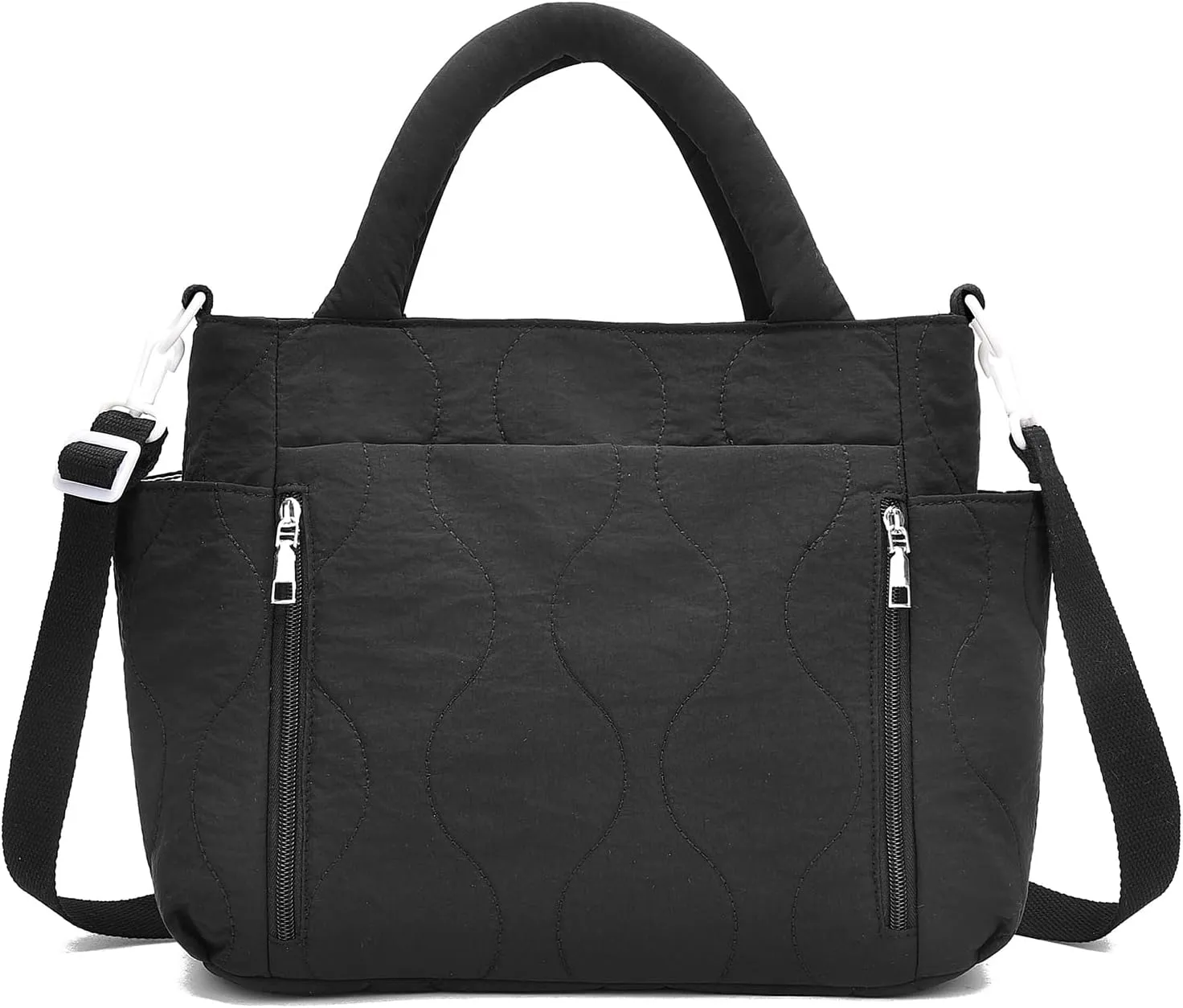 I IHAYNER Puffer Tote Bag for Women Lightweight Top Handle Handbag Large Shoulder Bag with Zipper for Travel Work