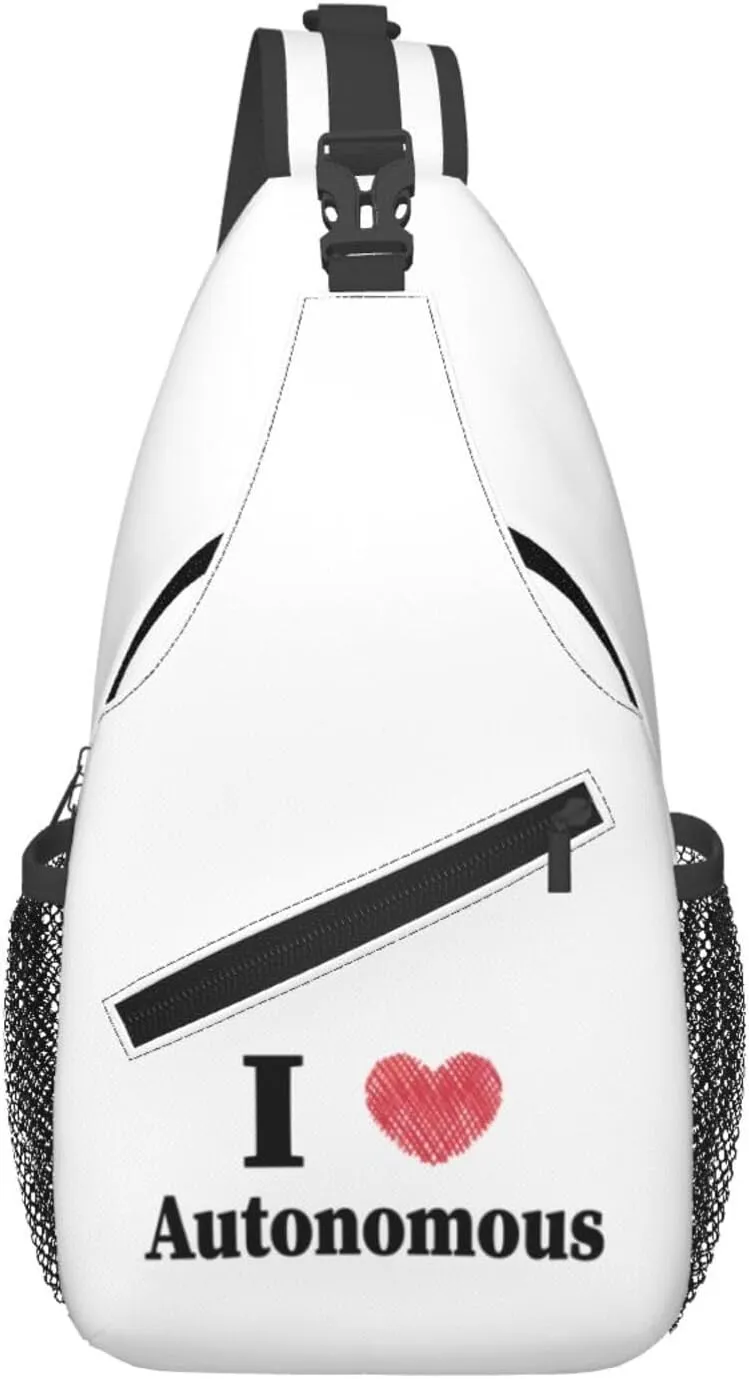 I Love Autonomous Crossbody Bags For Women Men Chest Backpack Gym Shoulder Bag Travel Outdoor Sports Casual Crossbody Bags