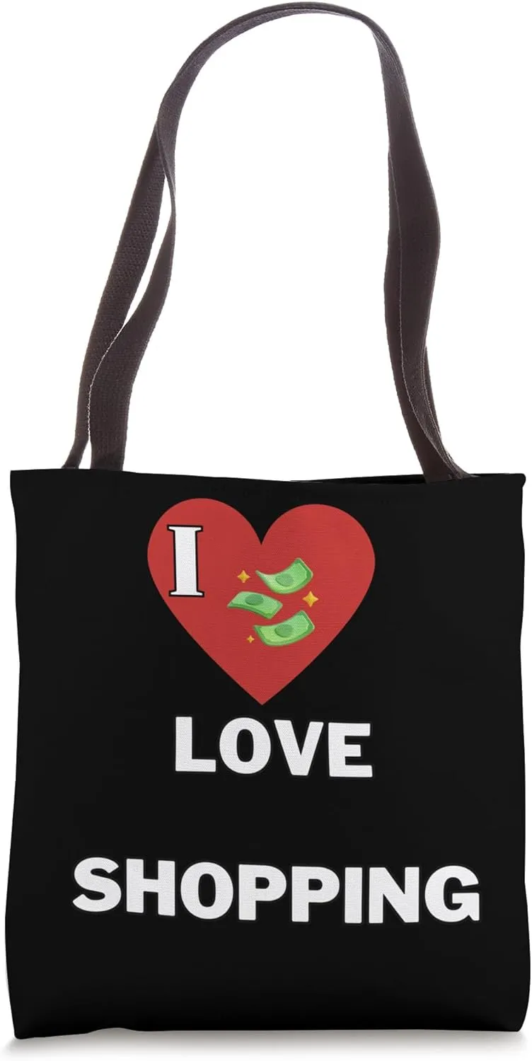 I love shopping with my friend Funny White Lie Party Tote Bag