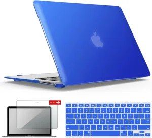 IBENZER Compatible with Old Version MacBook Air 13 Inch Case (2017-2010 Release), Models: A1466/A1369, Plastic Hard Shell Case with Keyboard & Screen Cover for Mac Air 13, Royal Blue, A13RBL 2 N