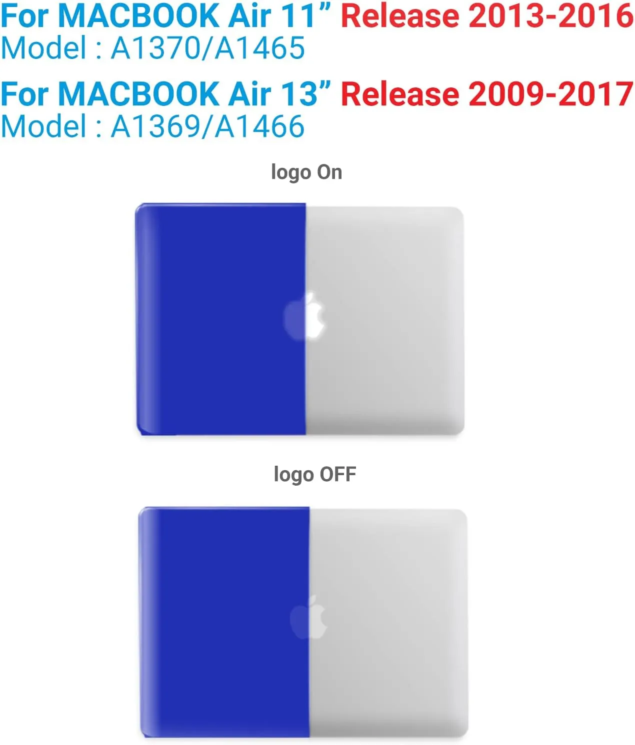 IBENZER Compatible with Old Version MacBook Air 13 Inch Case (2017-2010 Release), Models: A1466/A1369, Plastic Hard Shell Case with Keyboard & Screen Cover for Mac Air 13, Royal Blue, A13RBL 2 N