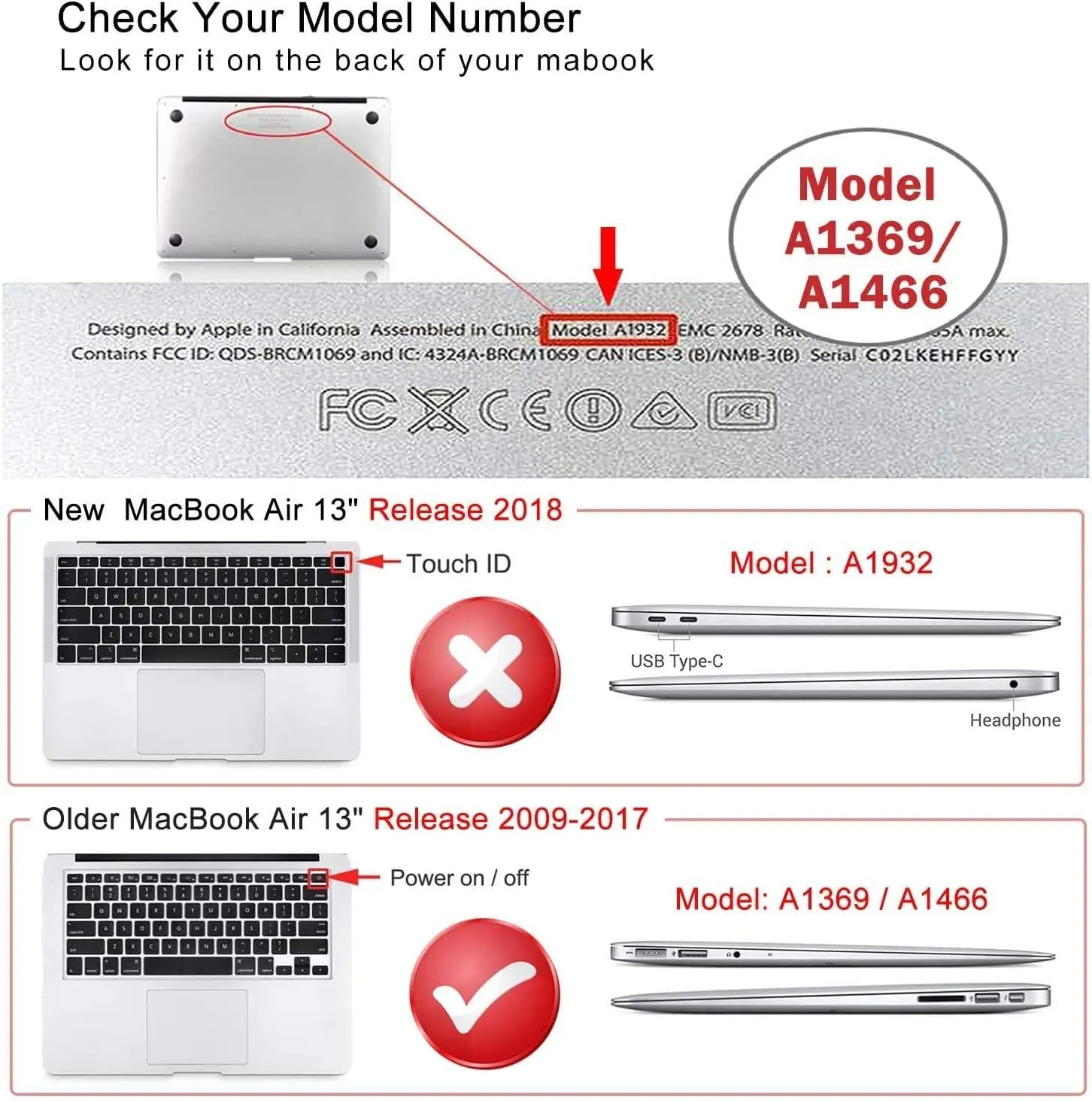 iCasso for MacBook Air 13 inch Case (Release 2010-2017 Older Version), Plastic Hard Shell Protective Case & Keyboard Cover Only for MacBook Air 13 Inch Model A1466/A1369- Brain