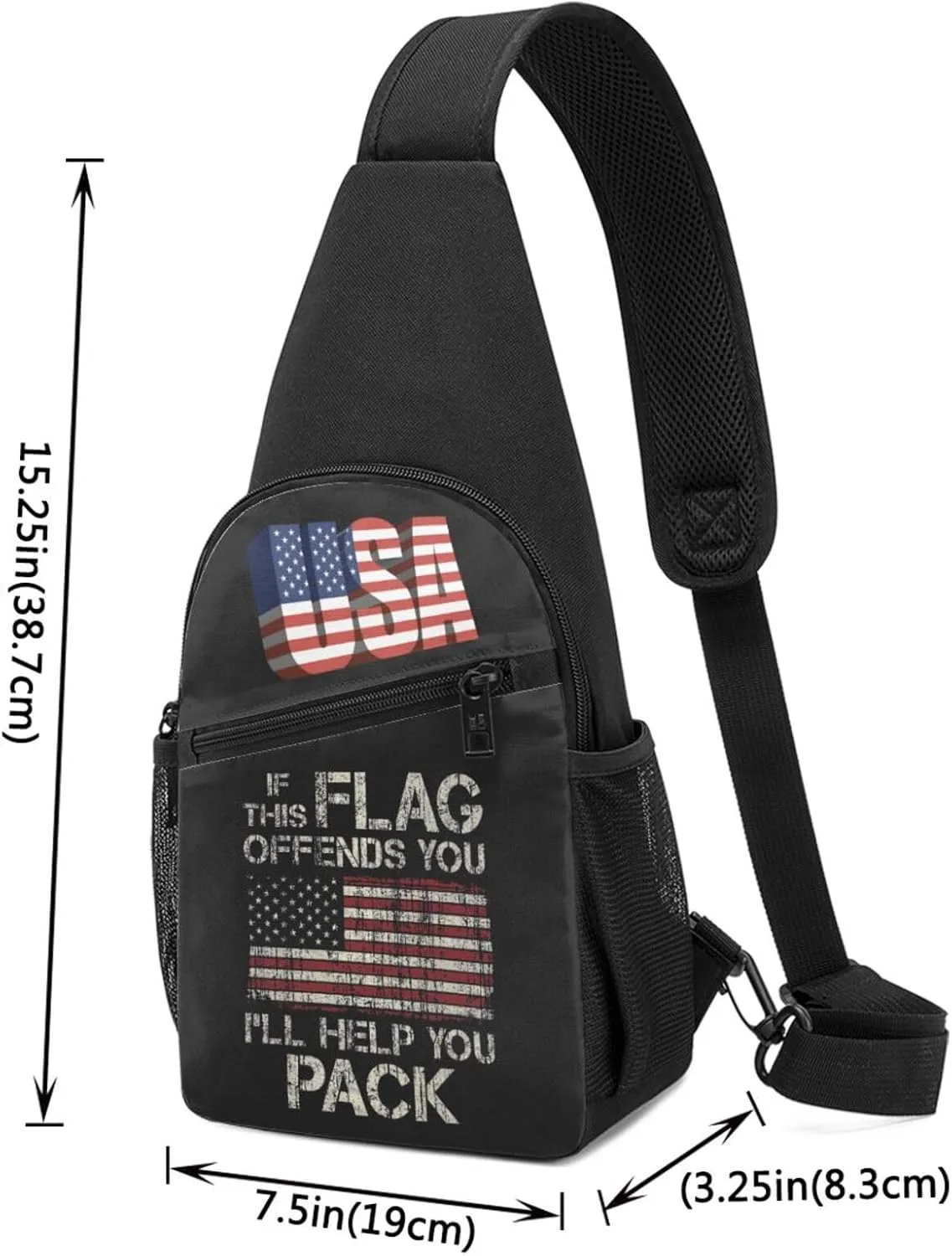 If This Flag Offends You, I'll Help You Pack，Fashion One-Shoulder Bag，Anti-Theft Crossbody Shoulder Chest Bag
