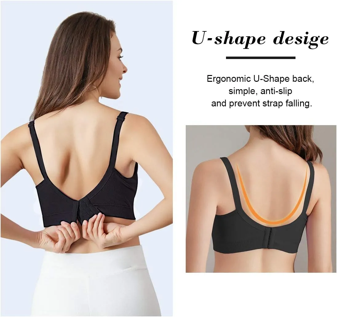 iloveSIA 4Pack Nursing Bra for Breastfeeding Maternity Bra for Pregnancy Seamless Wireless Fit Bra Regular & Plus Size M-4XL