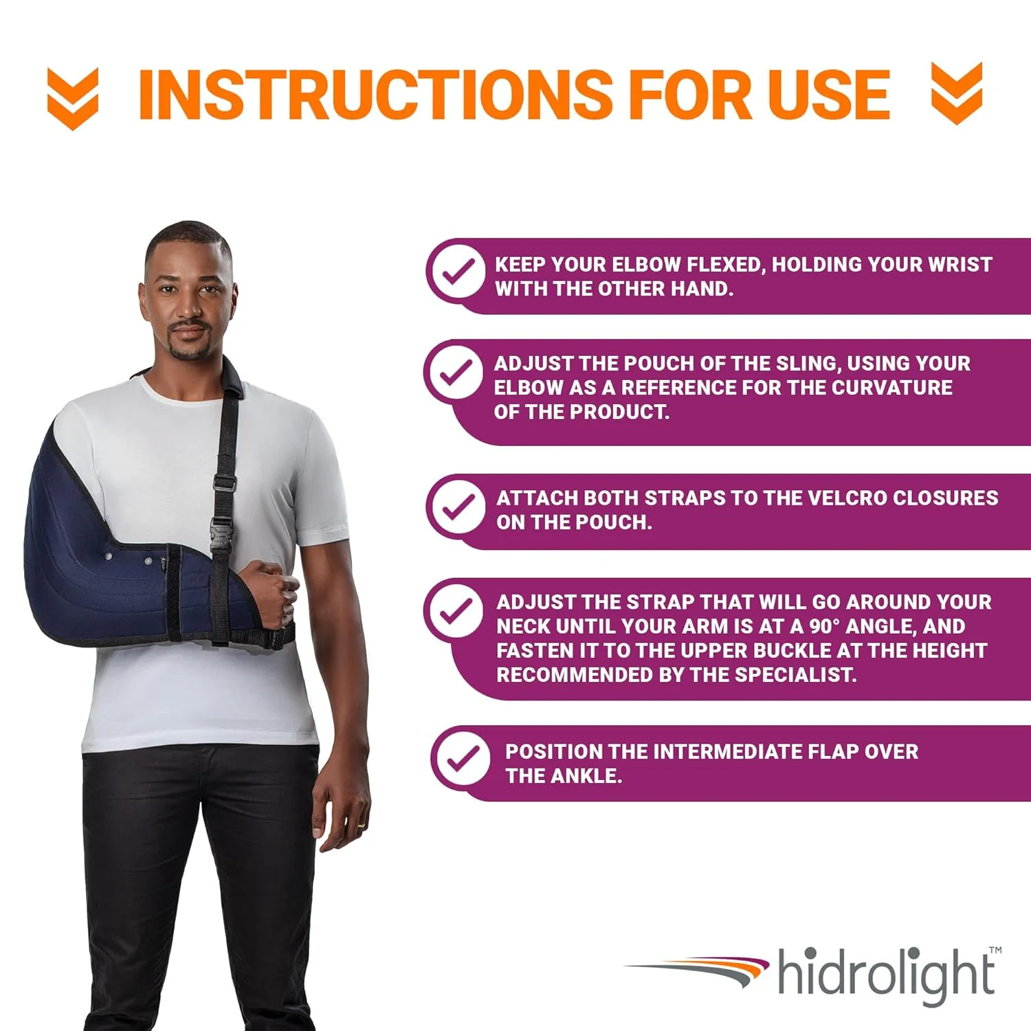 Immobilizer Arm Sling for Upper Limb Injuries - Arm Brace for Left and Right, Bursitis Elbow Brace, Arm Support Straps - Shoulder Support Immobilizer for Rotator Cuff - Black, X-Small
