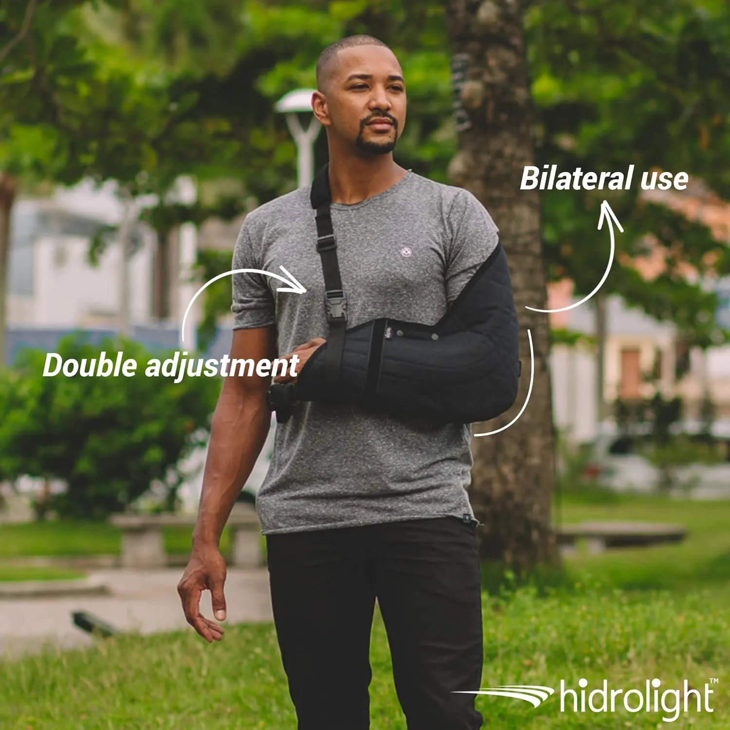 Immobilizer Arm Sling for Upper Limb Injuries - Arm Brace for Left and Right, Bursitis Elbow Brace, Arm Support Straps - Shoulder Support Immobilizer for Rotator Cuff - Black, X-Small