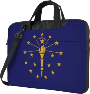 Indiana State Flag Print Laptop Adjustable Shoulder Strap With Handle Accessory Pocket For Men Women