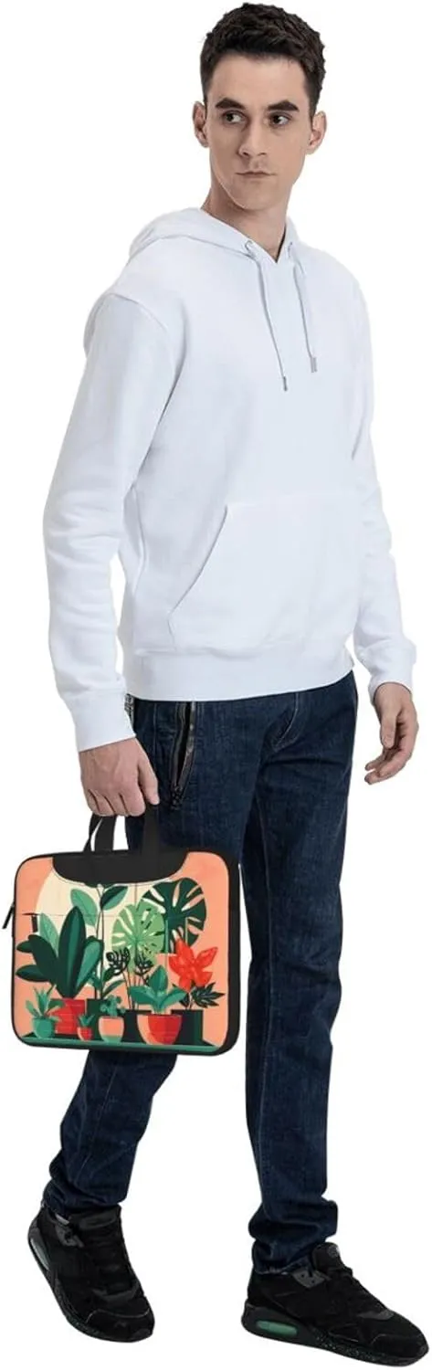 Indoor Potted Green Plants Laptop Shoulder Bag,# Ultra Slim And Portable, With Padded Shoulder Strap And Handleã€‚
