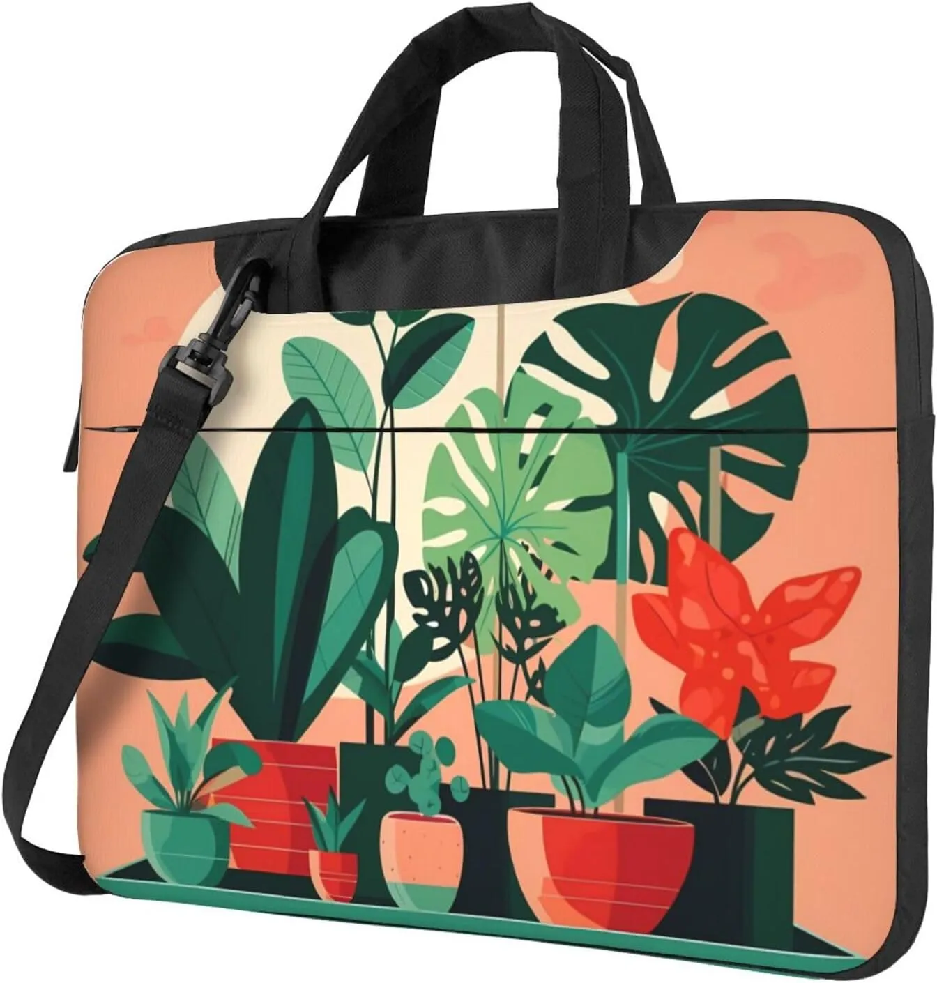 Indoor Potted Green Plants Laptop Shoulder Bag,# Ultra Slim And Portable, With Padded Shoulder Strap And Handleã€‚