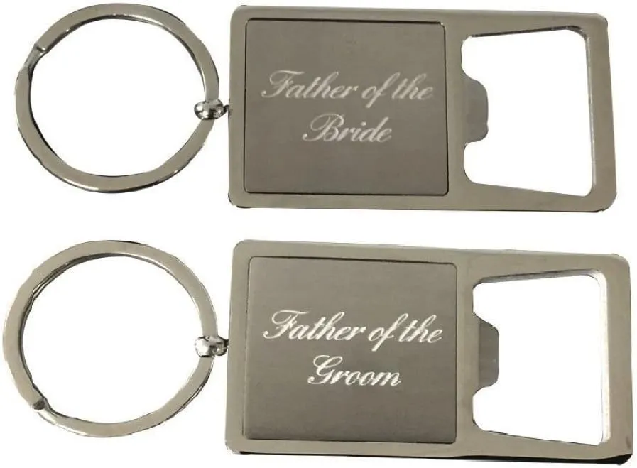 Infinity Collection Father of the Bride & Groom Stainless Steel Bottle Opener Keychain, Perfect Wedding Party Gift for Father of the Bride or Groom