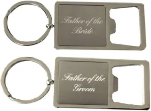 Infinity Collection Father of the Bride & Groom Stainless Steel Bottle Opener Keychain, Perfect Wedding Party Gift for Father of the Bride or Groom