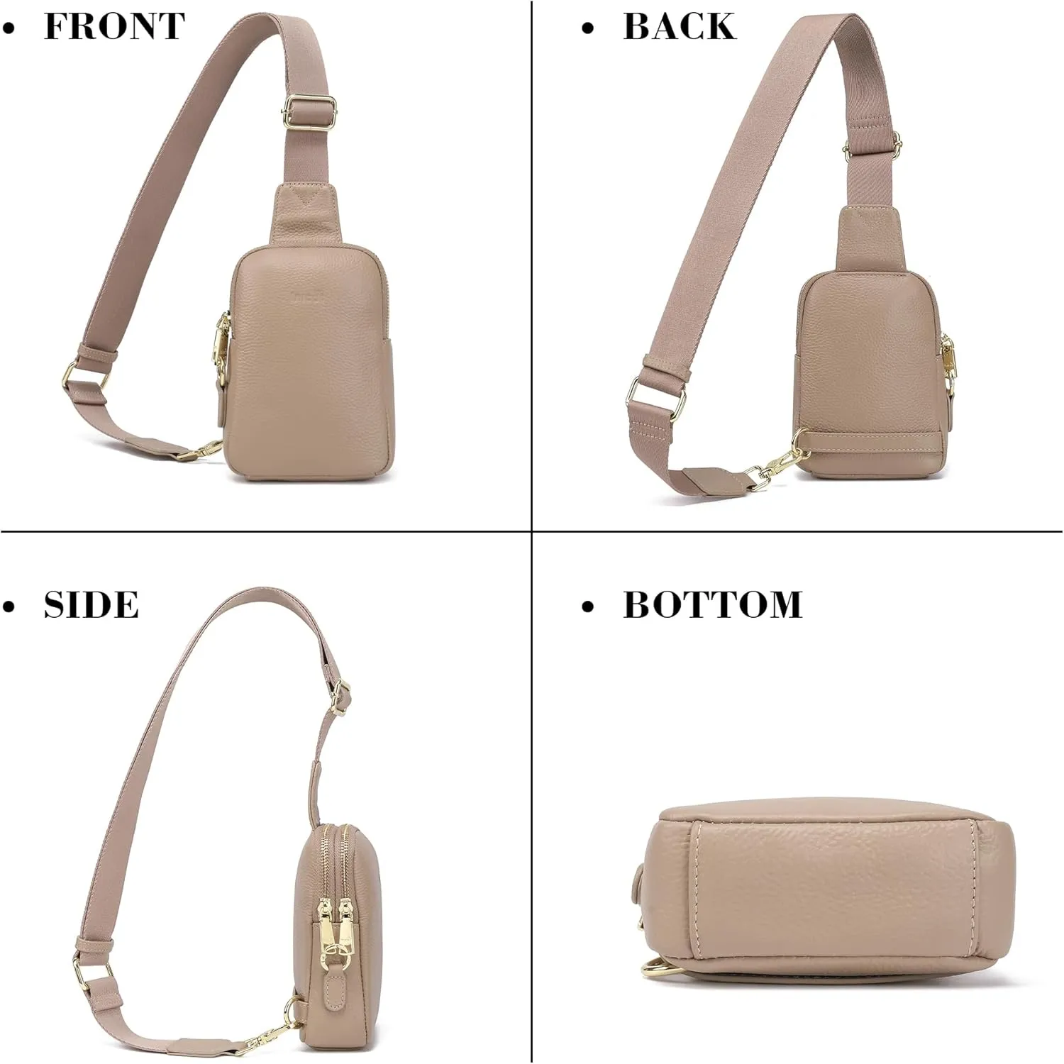 INICAT Travel Small Sling Bag Leather Crossbody Bags for Women Fanny Packs Cross Body Bag for Woman Cross Body Purses