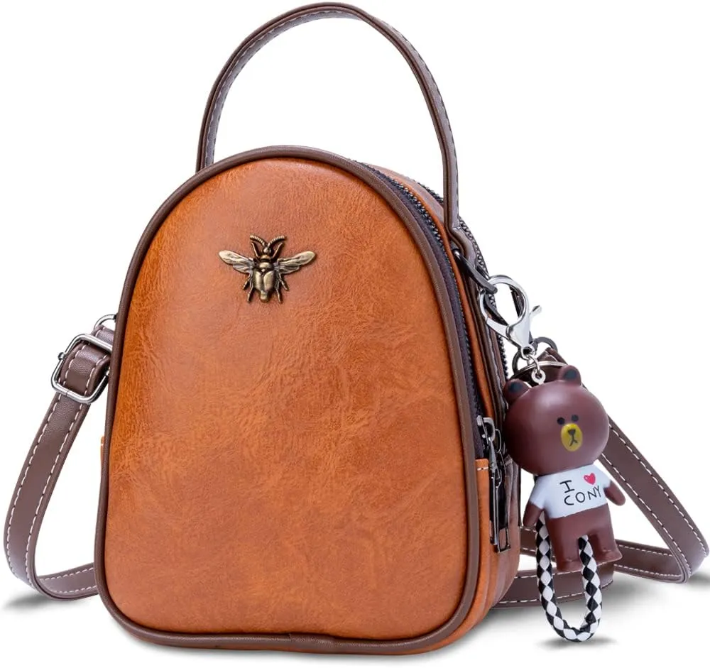 INOVERA Women's Cross-Body Shoulder Sling Bag Mobile Purse Handbag with Adjustable Strap(Brown)
