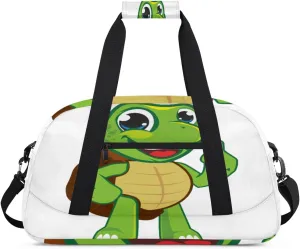 Interesting Turtle Gym Duffel Bag for Men Women Cartoon Turtle Sports Tote Bag with Adjustable Shoulder Strap for Dance Gymnastics Traveling Outdoor Camping Overnight Stay