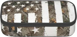 Interstellar American flag Camouflage print Large Capacity Pencil Case Pouch Organizer Portable Bag Makeup Bag Cosmetic Bag