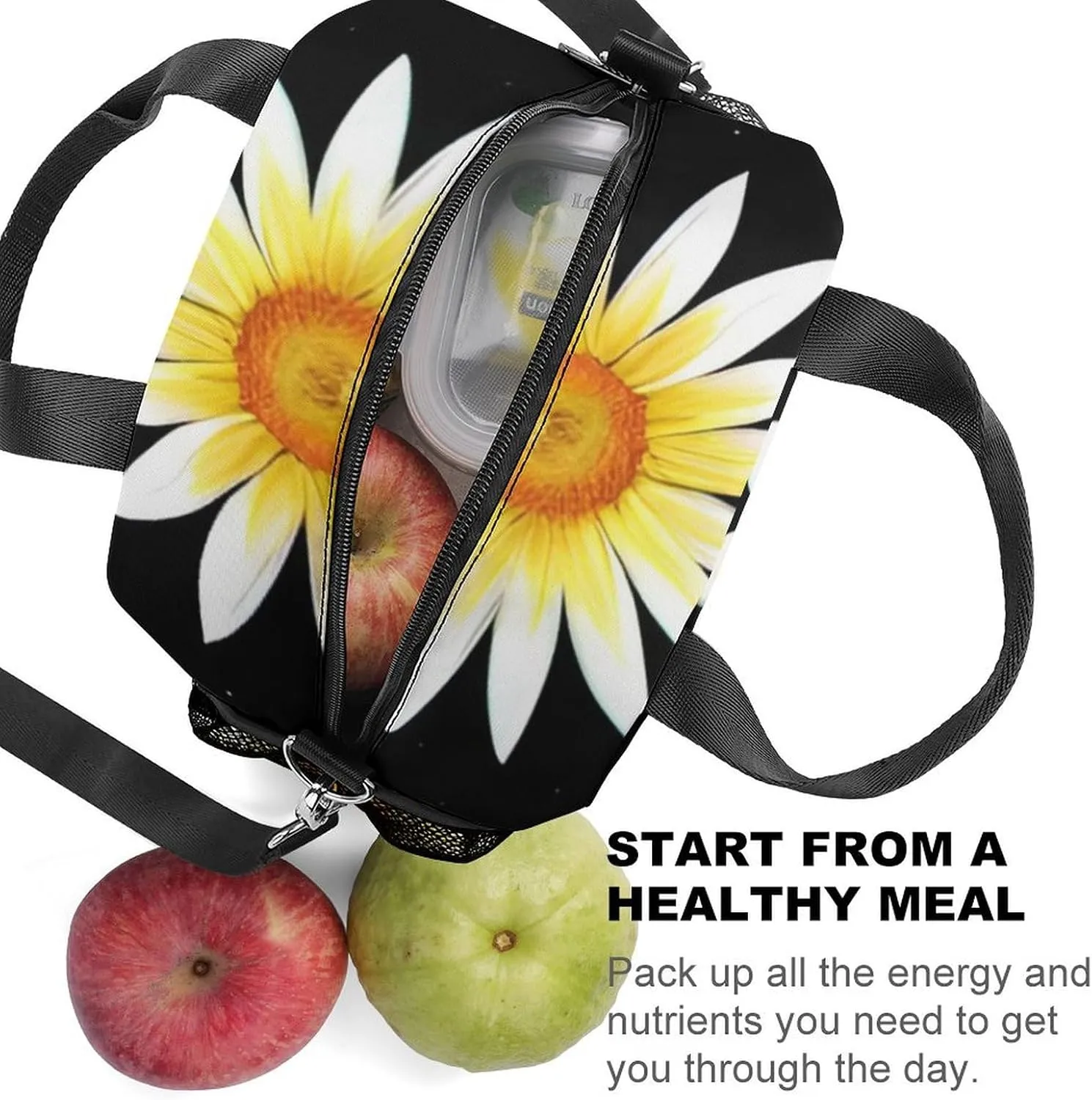 Interstellar Orbit Sun Flower Art Lunch Box Moisture Resistant Lunch Organizer for Adults Nurse Teacher Work Outdoor Travel Picnic, Insulated Thermal Totebag