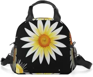 Interstellar Orbit Sun Flower Art Lunch Box Moisture Resistant Lunch Organizer for Adults Nurse Teacher Work Outdoor Travel Picnic, Insulated Thermal Totebag