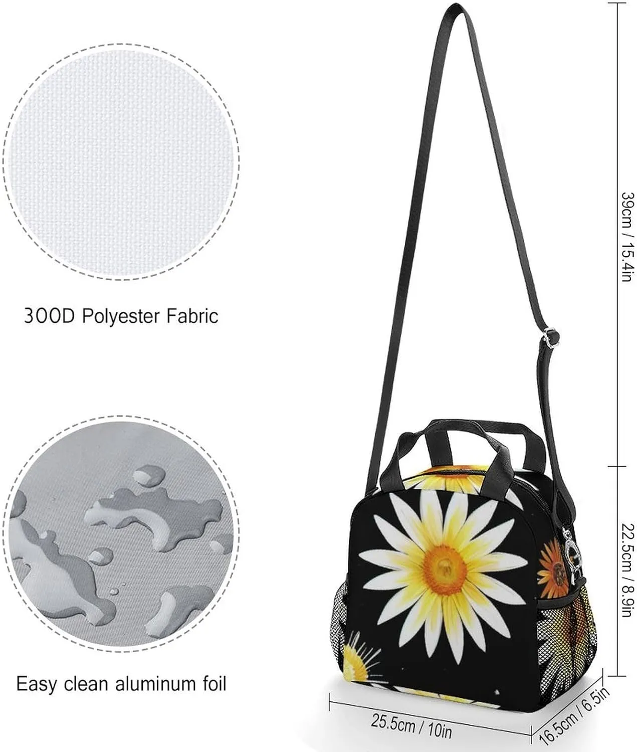 Interstellar Orbit Sun Flower Art Lunch Box Moisture Resistant Lunch Organizer for Adults Nurse Teacher Work Outdoor Travel Picnic, Insulated Thermal Totebag