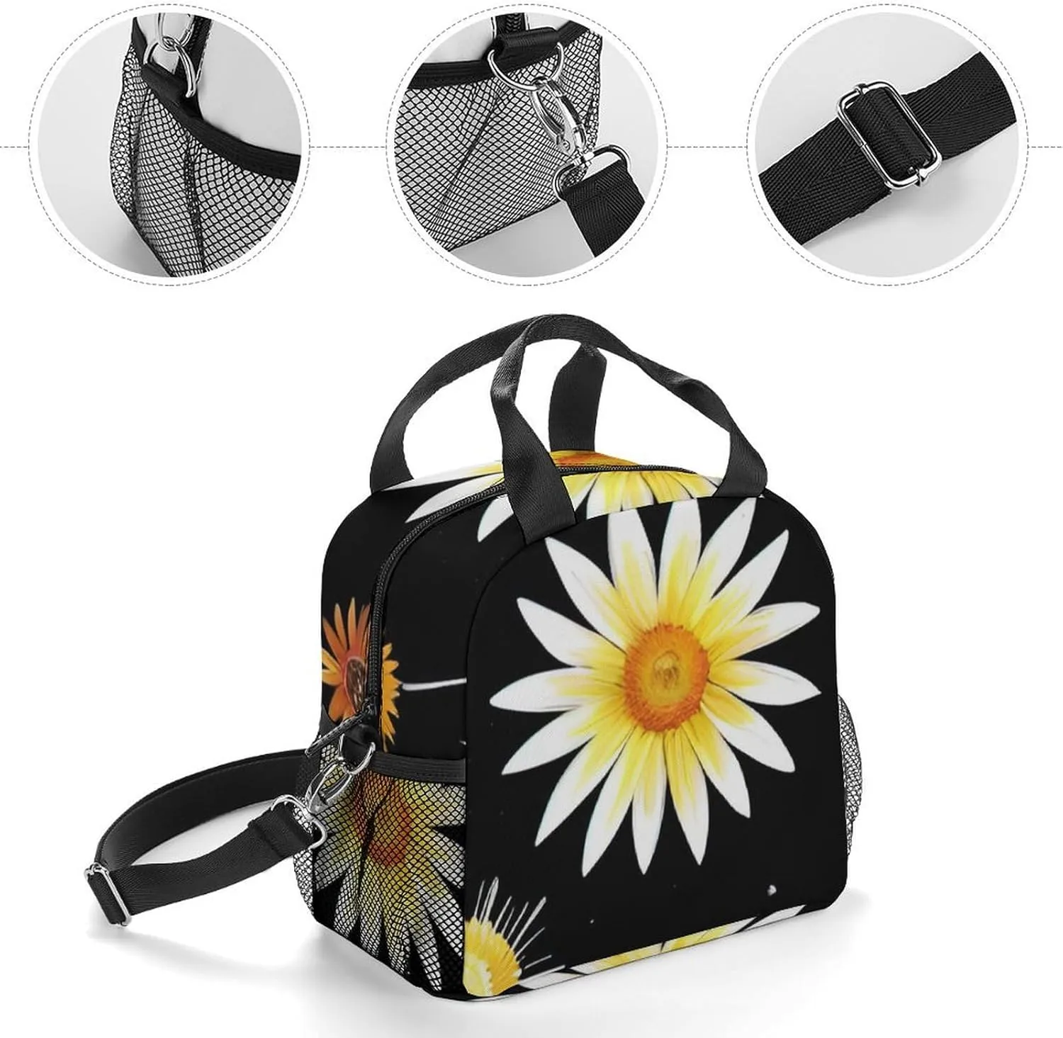 Interstellar Orbit Sun Flower Art Lunch Box Moisture Resistant Lunch Organizer for Adults Nurse Teacher Work Outdoor Travel Picnic, Insulated Thermal Totebag