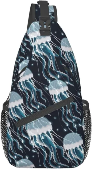 Jellyfish Crossbody Bag Funny Shoulder Bag Backpack Cute Sling Bag Chest Casual Daypack for Outdoor