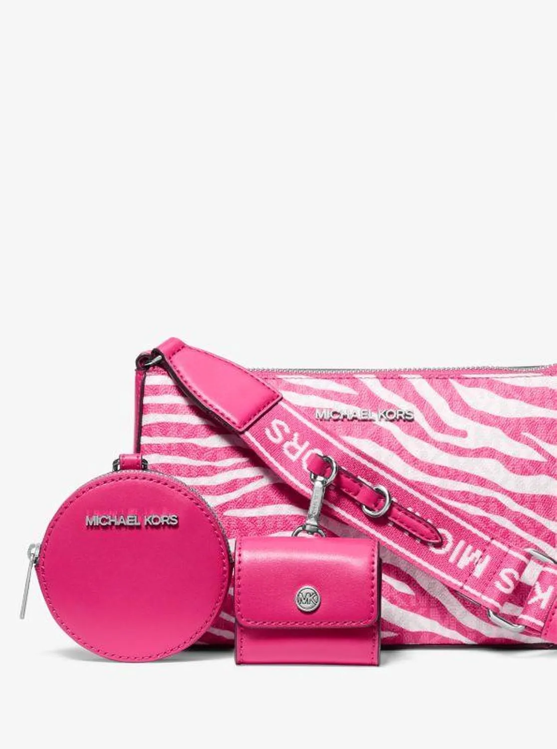 Jet Set Leather Medium Animal Print Logo Crossbody Bag with Case for Apple Airpods Pro®