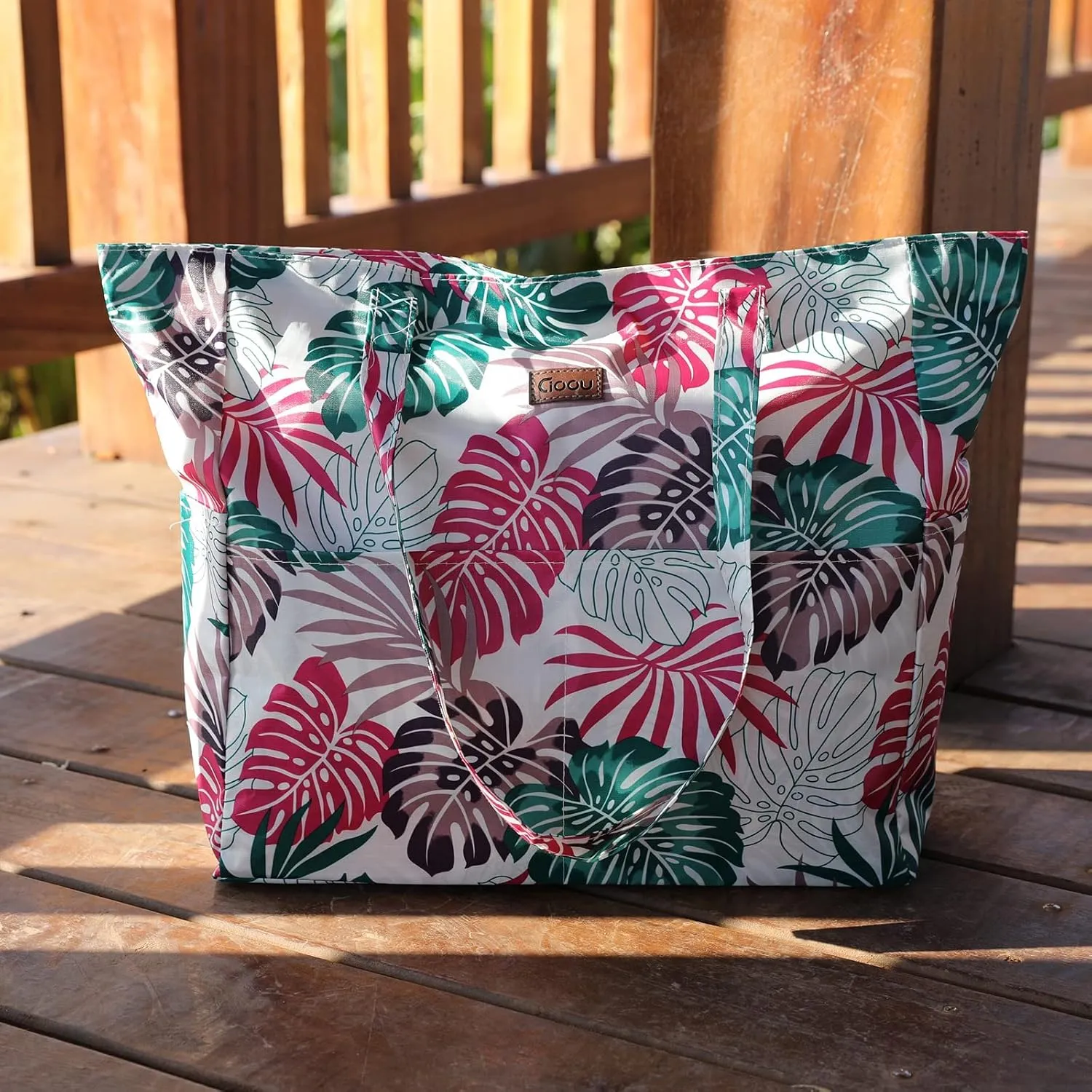 JNF Extra Large Beach Bag for Women Waterproof Foldable Pool Beach Tote Bags with Zipper for Swim Gym Travel Daily