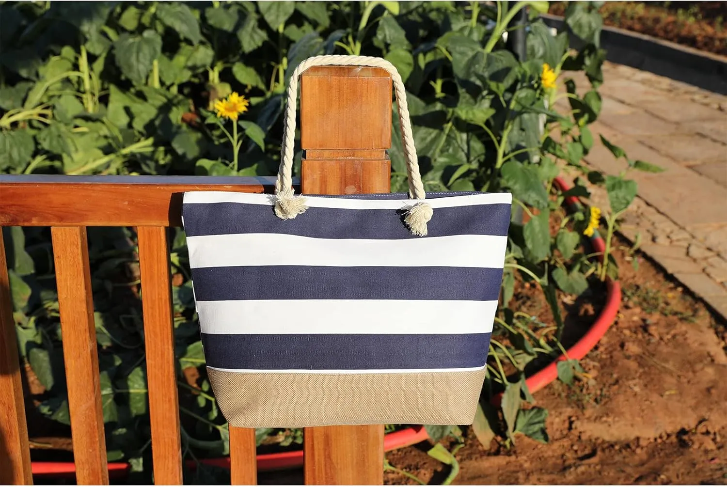 JNF Extra Large Canvas Beach Bags for Women Shoulder Bag Beach Tote Bag with Cotton Rope Handles