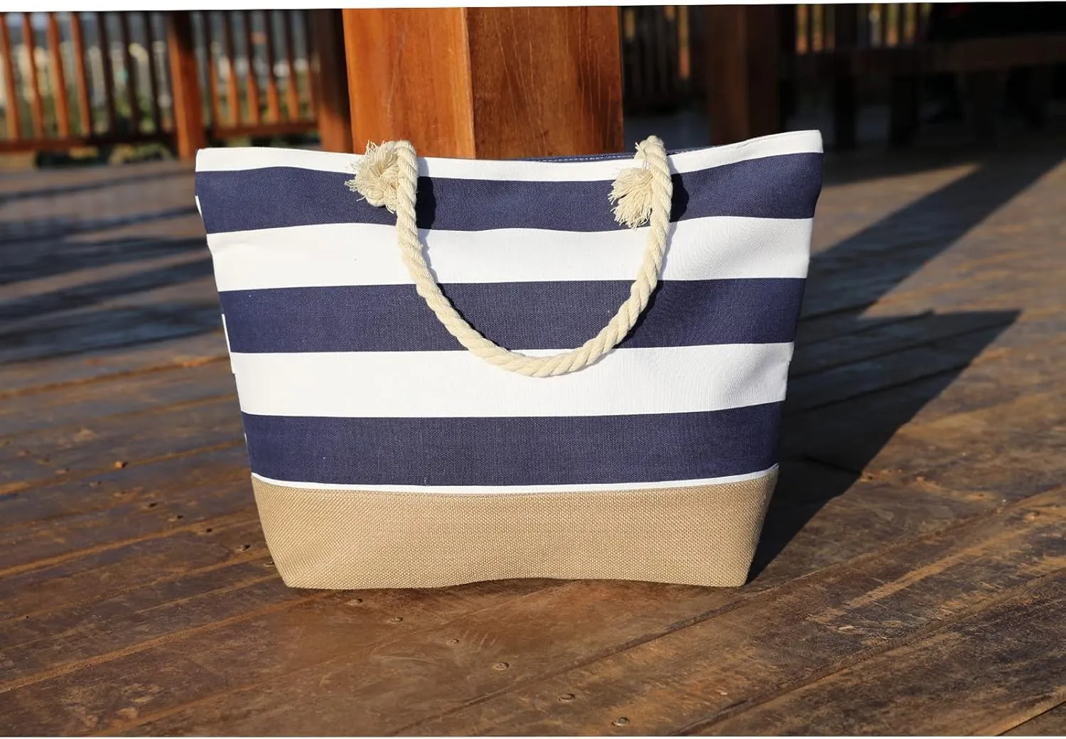 JNF Extra Large Canvas Beach Bags for Women Shoulder Bag Beach Tote Bag with Cotton Rope Handles