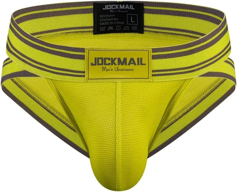 JOCKMAIL Mesh Athletic Supporters Mens Briefs Underwear Comfort Male Underwear for Gym Sport