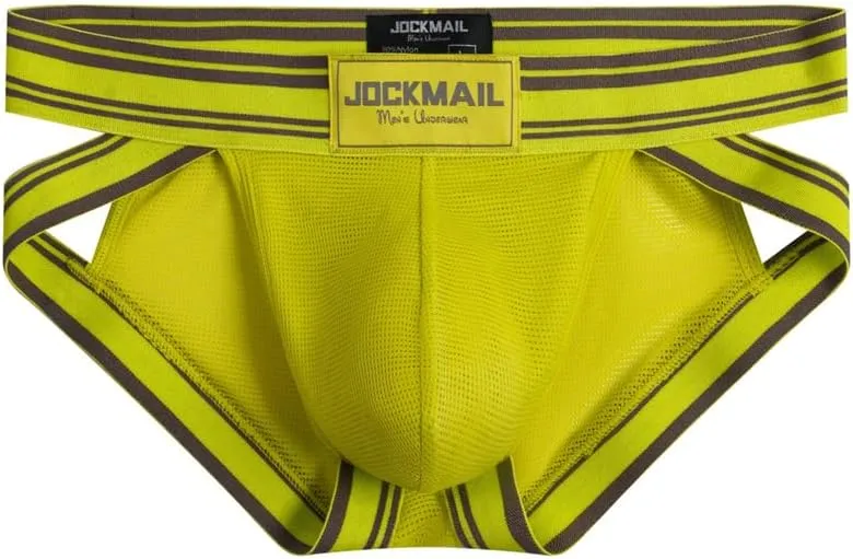 JOCKMAIL Mesh Athletic Supporters Mens Briefs Underwear Comfort Male Underwear for Gym Sport