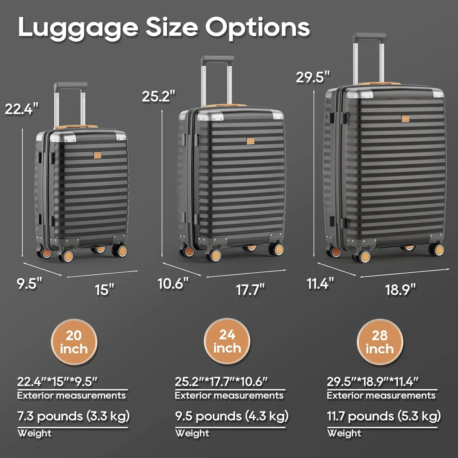 Joyway Carry on Luggage Airline Approved with Spinner Wheels, 20 Inch Lightweight Hard Shell Carry-on Suitcase with Tsa Lock, Suitable for Trave Women and Men, Gray