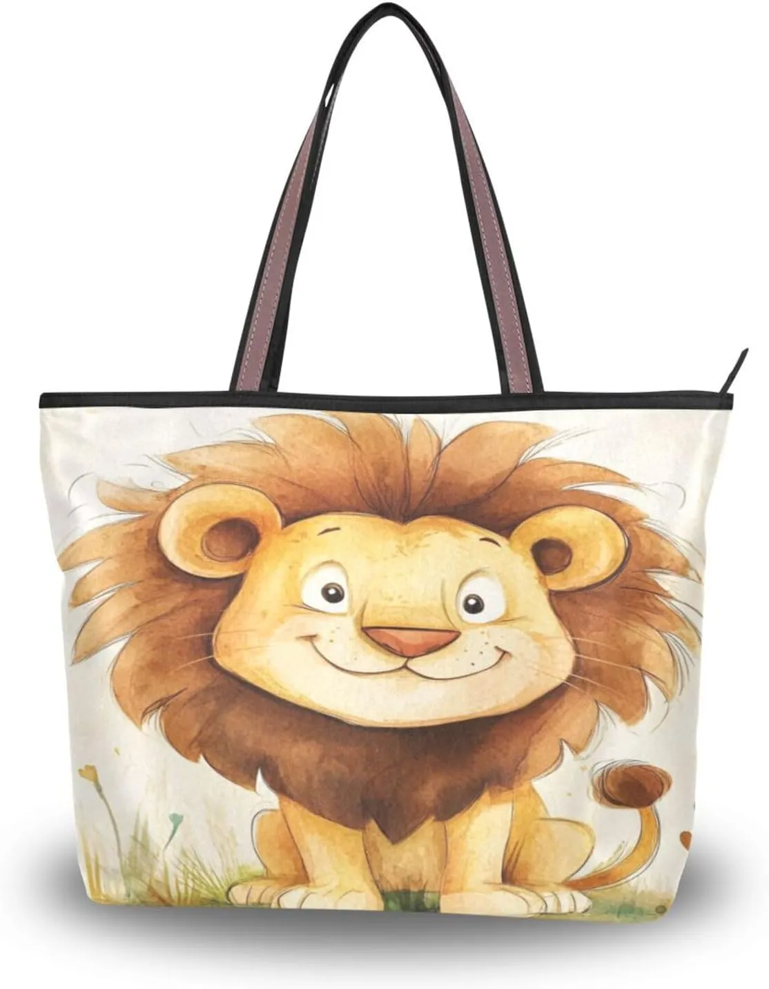 JSTEL Tote Bag for Women with Zipper,Polyester Tote Purse Holiday Tote Bag Work Handbag Women Gift