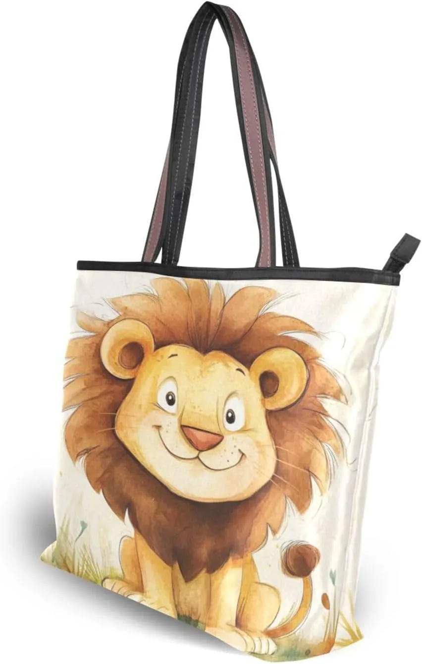 JSTEL Tote Bag for Women with Zipper,Polyester Tote Purse Holiday Tote Bag Work Handbag Women Gift