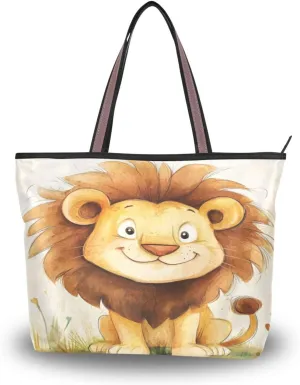JSTEL Tote Bag for Women with Zipper,Polyester Tote Purse Holiday Tote Bag Work Handbag Women Gift