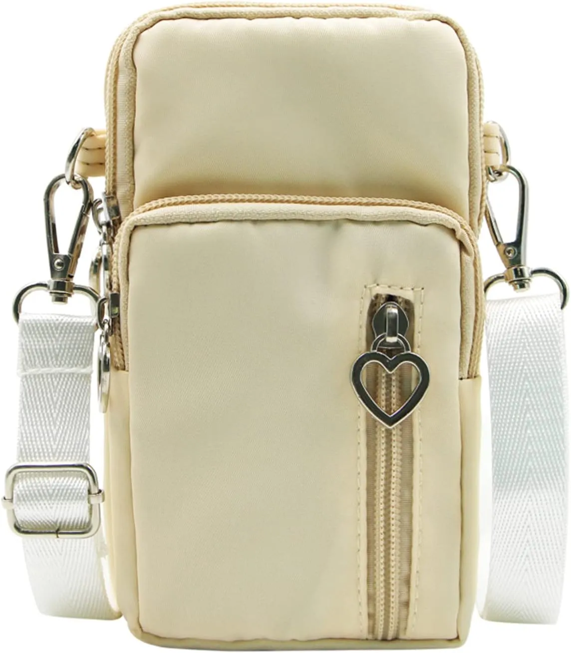 JUMISEE 3-Layers Crossbody Bag Cellphone Pouch Armband Wallet Nylon Smartphone Purse